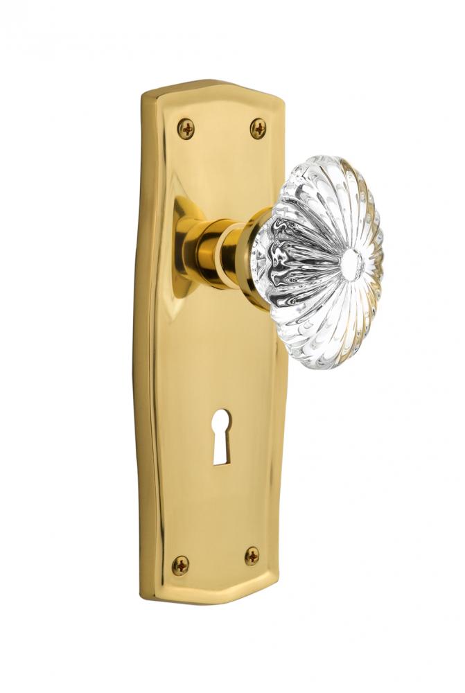 Nostalgic Warehouse Prairie Plate with Keyhole Single Dummy Oval Fluted Crystal Glass Door Knob in