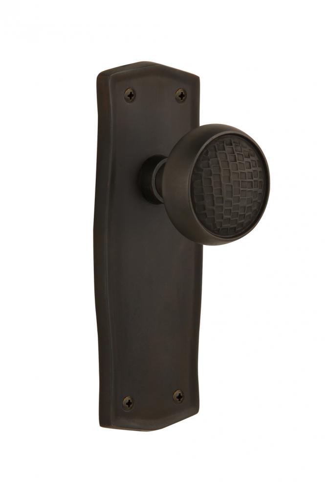 Nostalgic Warehouse Prairie Plate Single Dummy Craftsman Door Knob in Oil-Rubbed Bronze