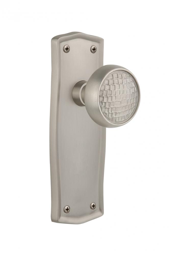 Nostalgic Warehouse Prairie Plate Single Dummy Craftsman Door Knob in Satin Nickel