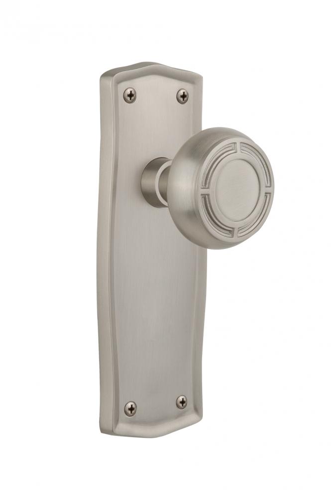 Nostalgic Warehouse Prairie Plate Single Dummy Mission Door Knob in Satin Nickel