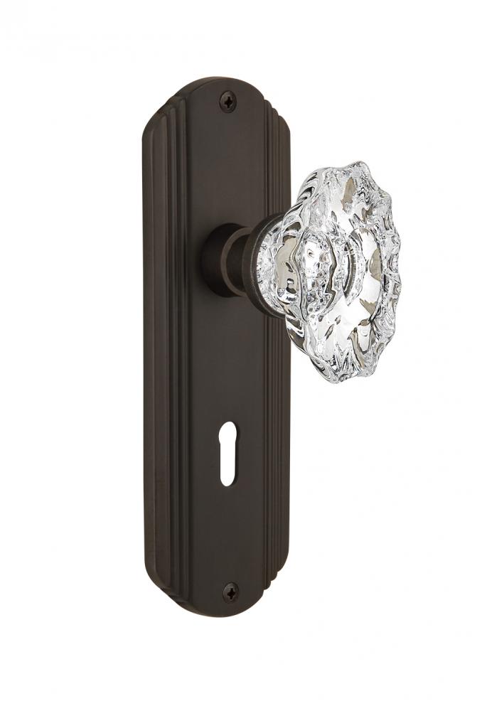 Nostalgic Warehouse Deco Plate with Keyhole Single Dummy Chateau Door Knob in Oil-Rubbed Bronze