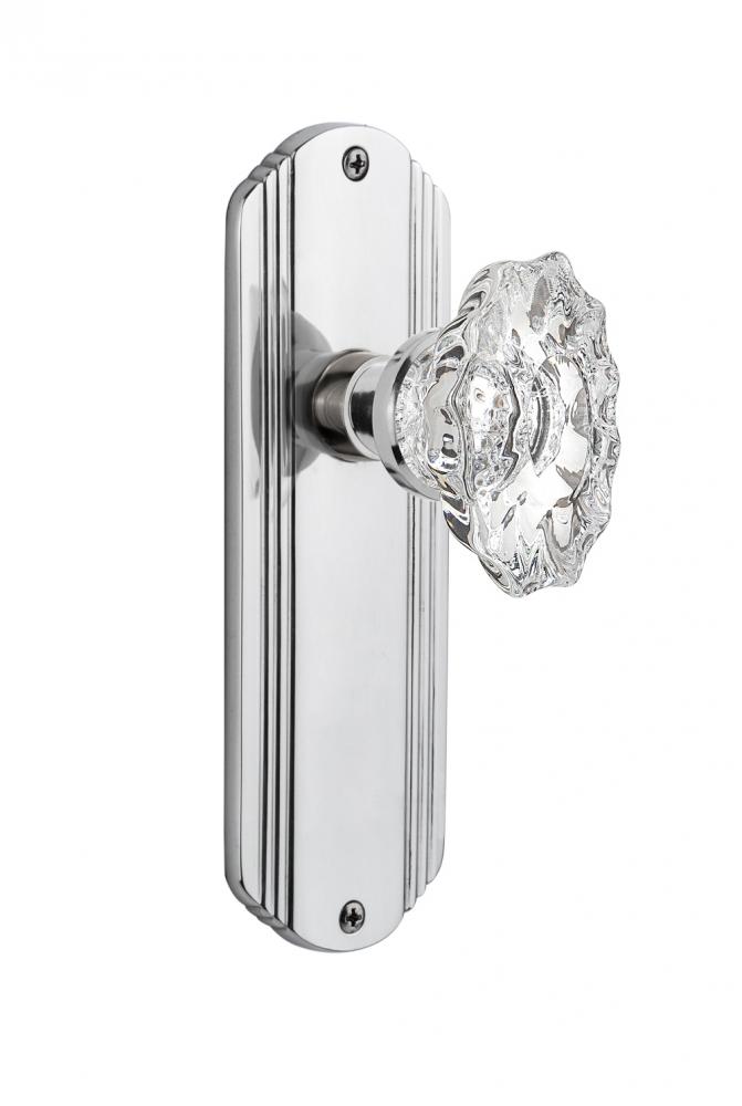 Nostalgic Warehouse Deco Plate Double Dummy Chateau Door Knob in Bright Chrome