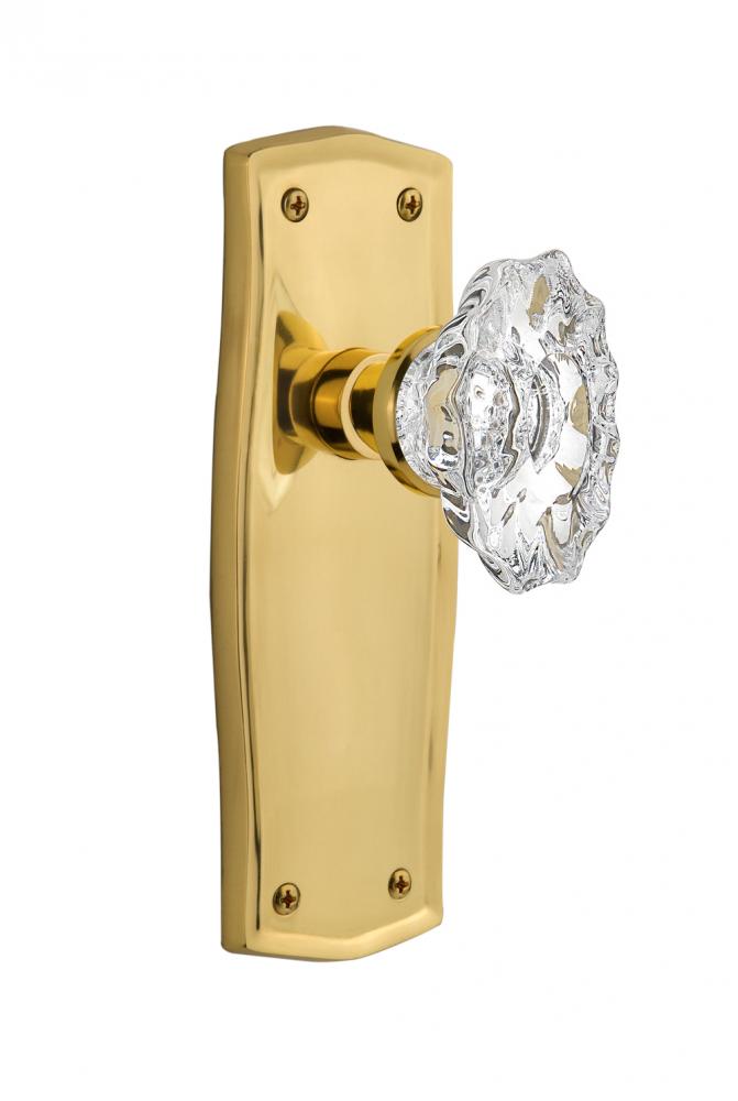 Nostalgic Warehouse Prairie Plate Single Dummy Chateau Door Knob in Polished Brass