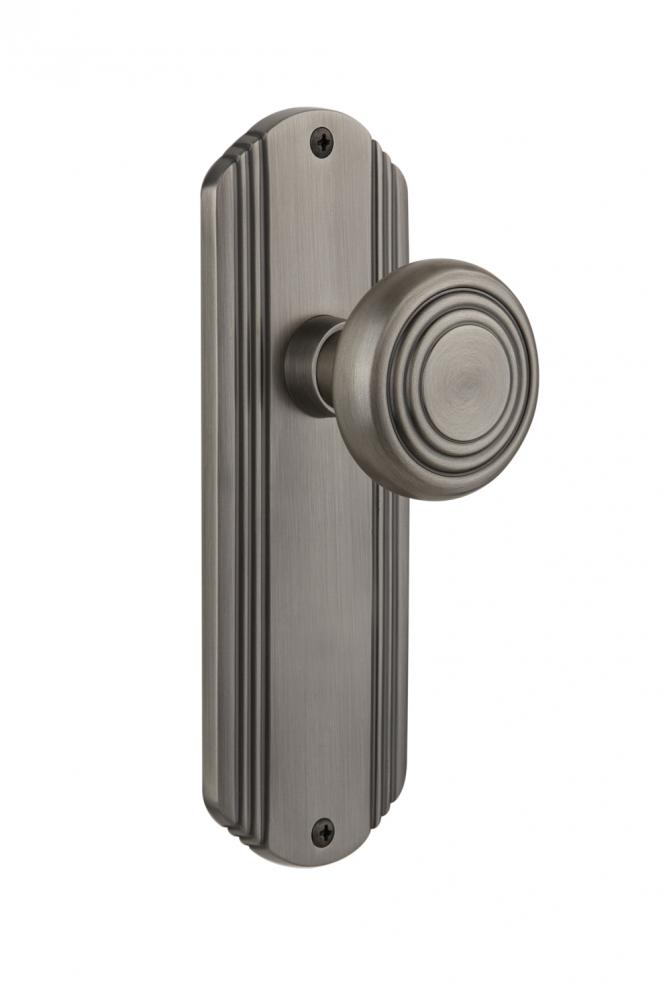 Nostalgic Warehouse Deco Plate Single Dummy Deco Door Knob in Antique Pewter