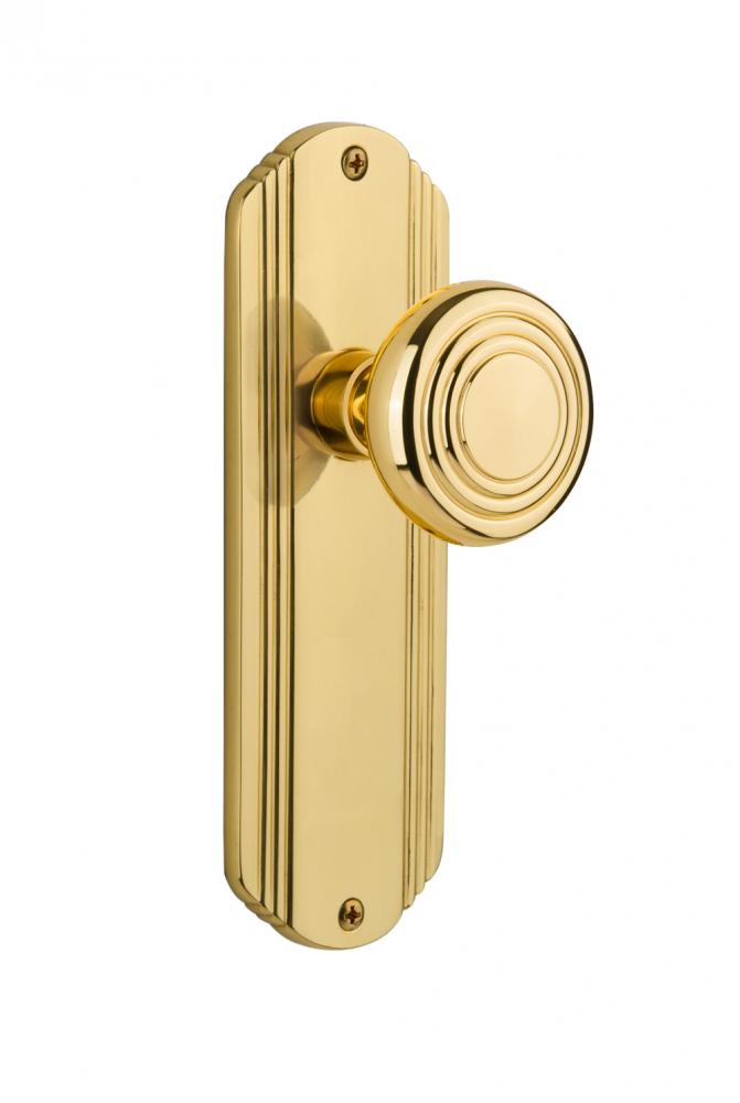 Nostalgic Warehouse Deco Plate Single Dummy Deco Door Knob in Polished Brass