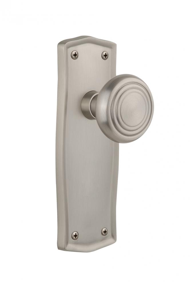 Nostalgic Warehouse Prairie Plate Single Dummy Deco Door Knob in Satin Nickel