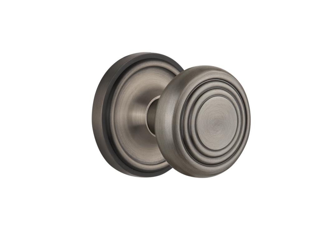 Nostalgic Warehouse Classic Rosette Single Dummy Deco Door Knob in Antique Pewter