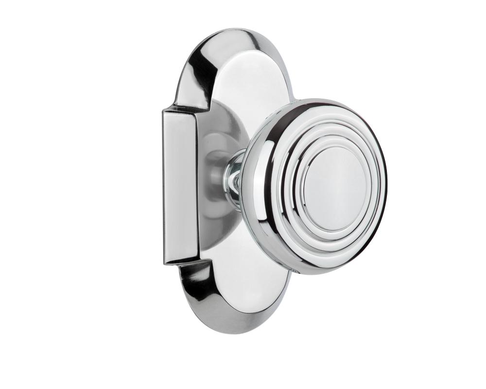 Nostalgic Warehouse Cottage Plate Single Dummy Deco Door Knob in Bright Chrome