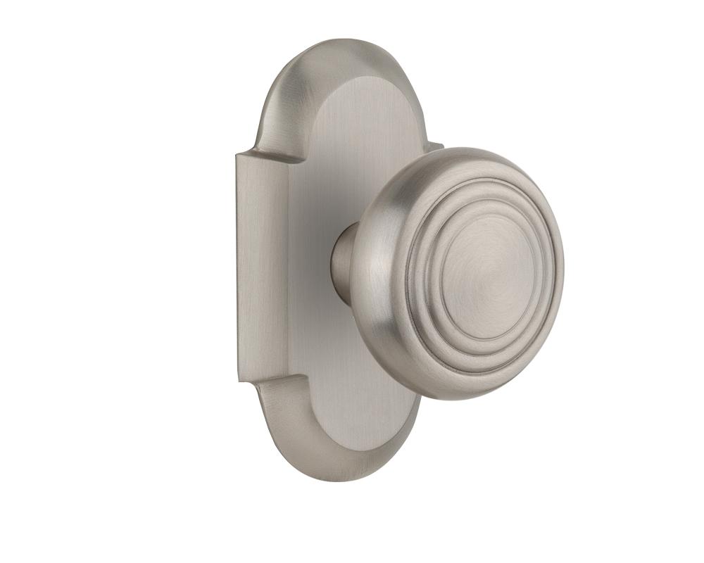 Nostalgic Warehouse Cottage Plate Single Dummy Deco Door Knob in Satin Nickel