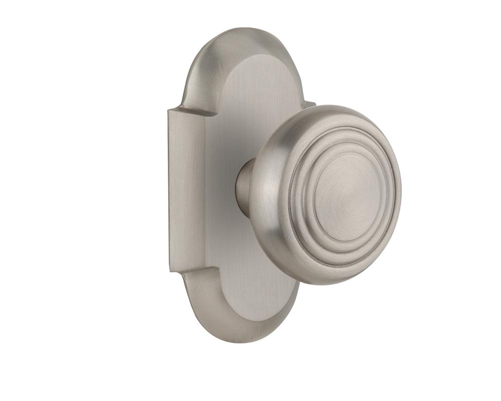 Nostalgic Warehouse Cottage Plate Double Dummy Deco Door Knob in Satin Nickel