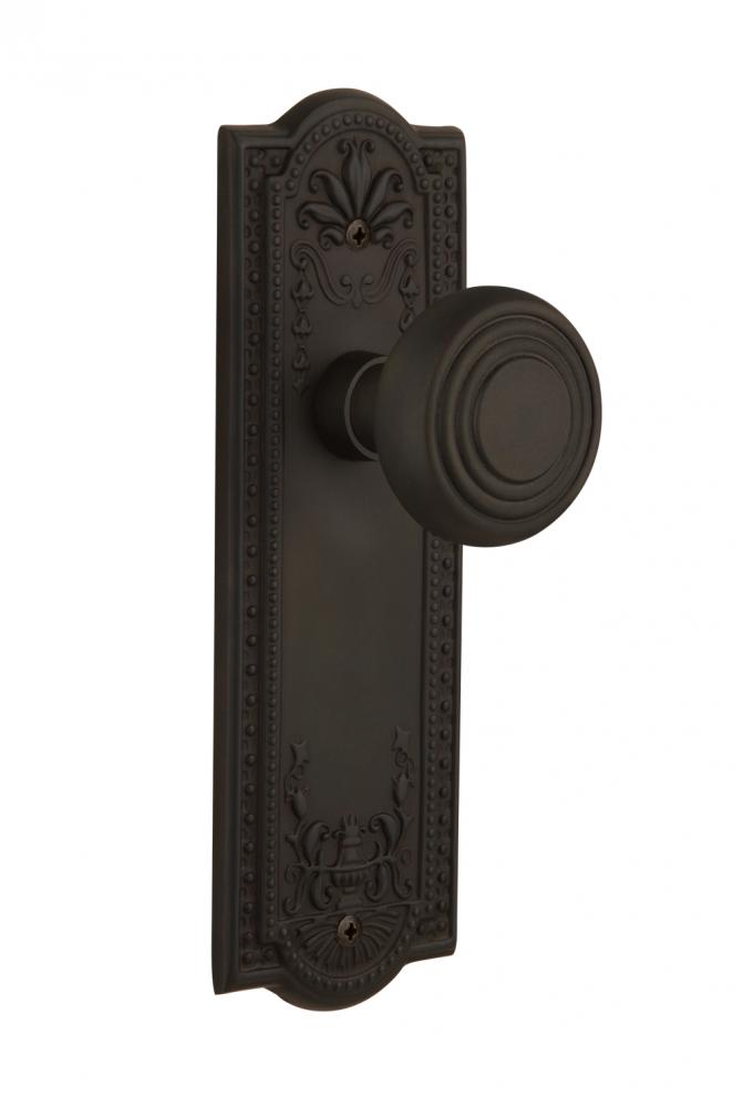 Nostalgic Warehouse Meadows Plate Double Dummy Deco Door Knob in Oil-Rubbed Bronze