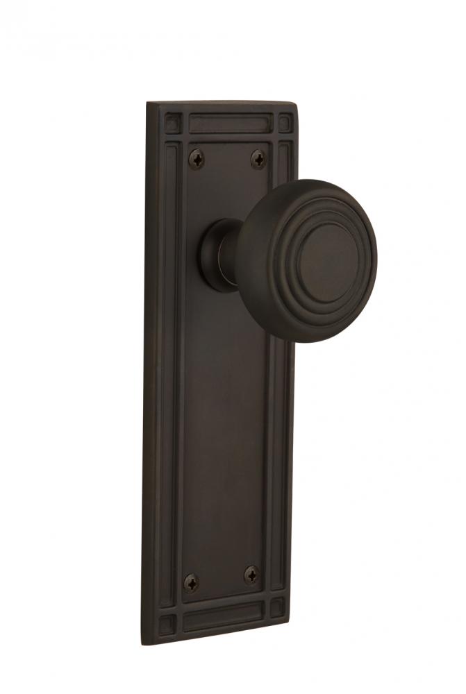 Nostalgic Warehouse Mission Plate Passage Deco Door Knob in Oil-Rubbed Bronze