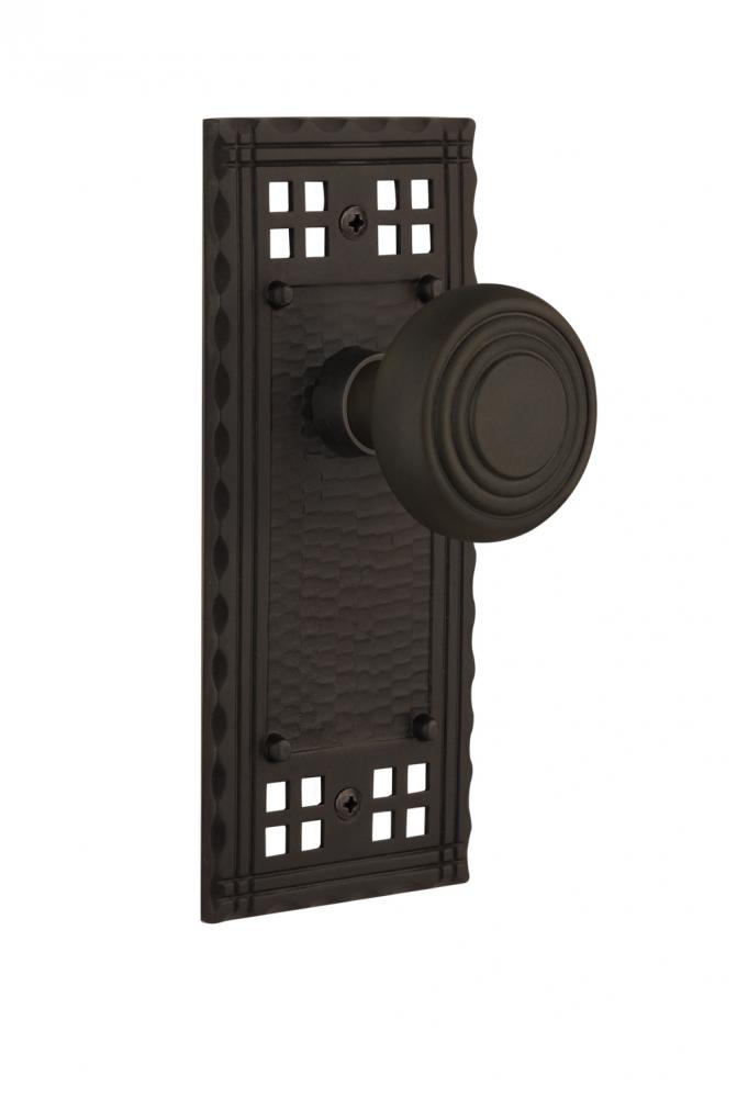 Nostalgic Warehouse Craftsman Plate Double Dummy Deco Door Knob in Oil-Rubbed Bronze