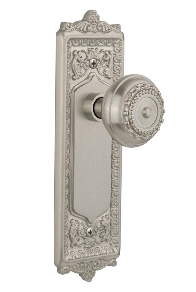 Nostalgic Warehouse Egg & Dart Plate Double Dummy Meadows Door Knob in Satin Nickel