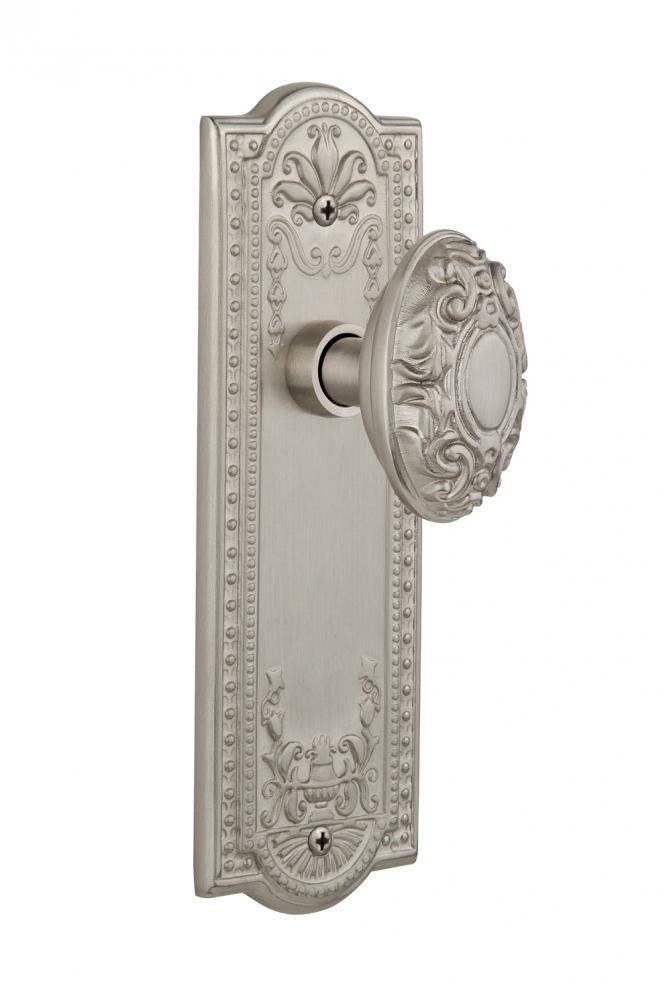 Nostalgic Warehouse Meadows Plate Double Dummy Victorian Door Knob in Satin Nickel