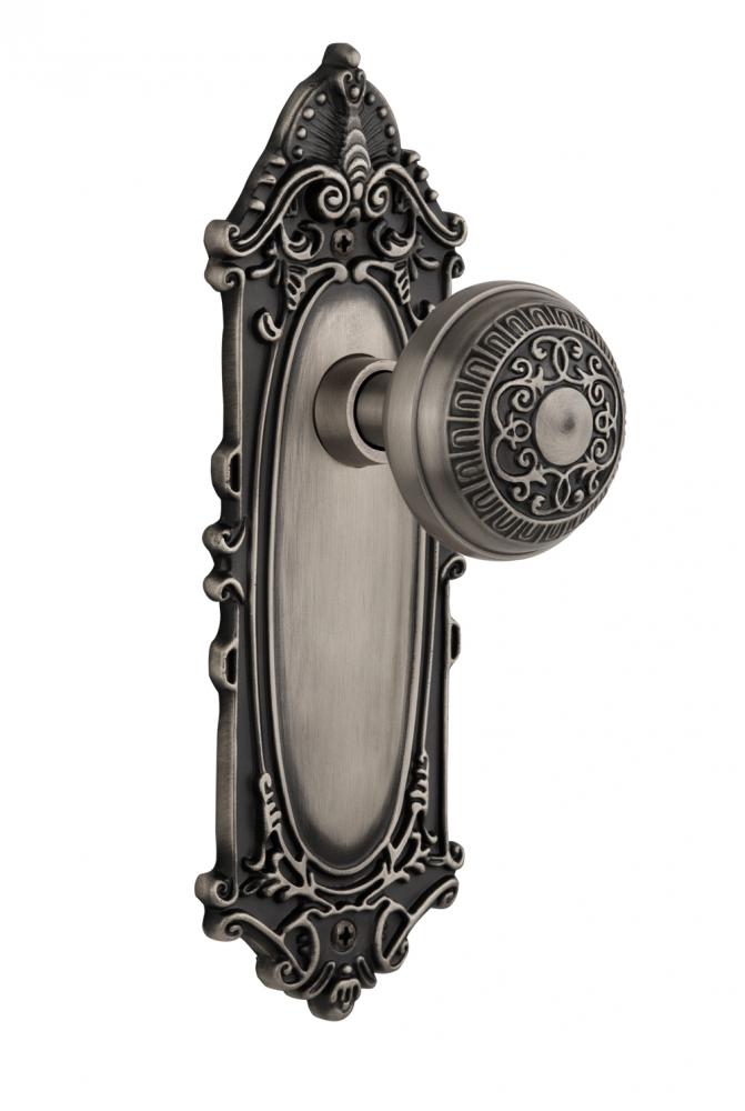 Nostalgic Warehouse Victorian Plate Privacy Egg & Dart Door Knob in Antique Pewter