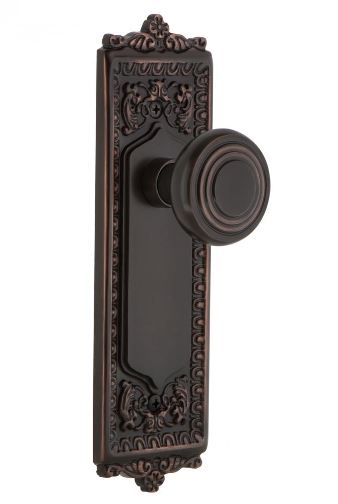 Nostalgic Warehouse Egg & Dart Plate Single Dummy Deco Door Knob in Timeless Bronze