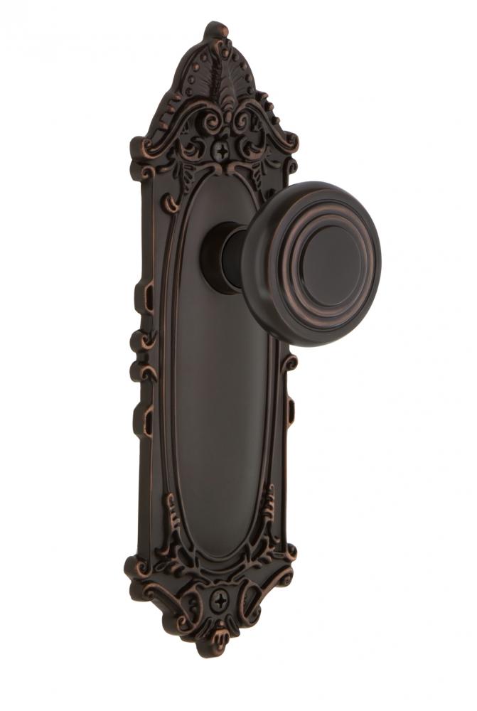 Nostalgic Warehouse Victorian Plate Single Dummy Deco Door Knob in Timeless Bronze
