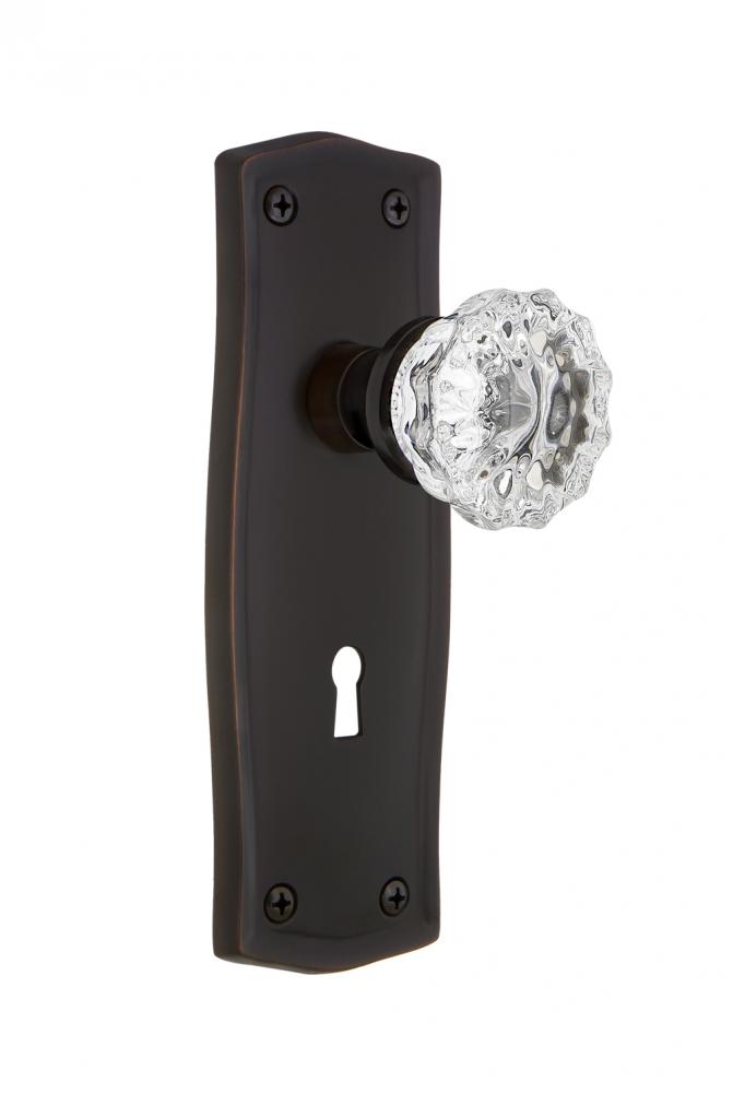 Nostalgic Warehouse Prairie Plate with Keyhole Single Dummy Crystal Glass Door Knob in Timeless Br