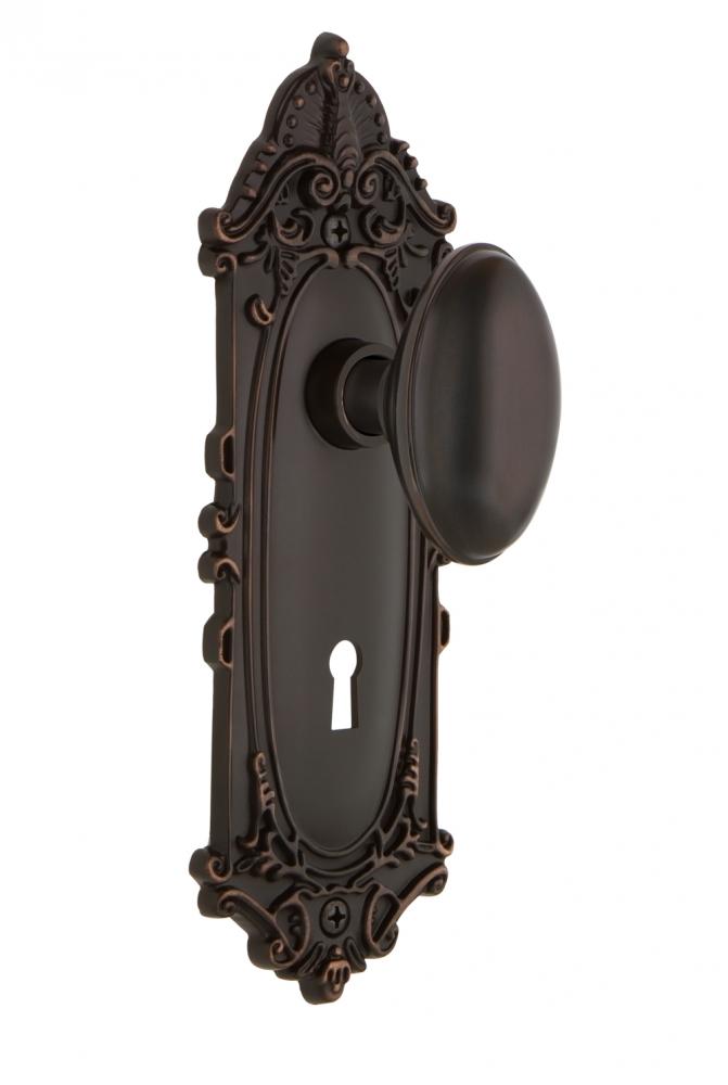 Nostalgic Warehouse Victorian Plate with Keyhole Single Dummy Homestead Door Knob in Timeless Bron