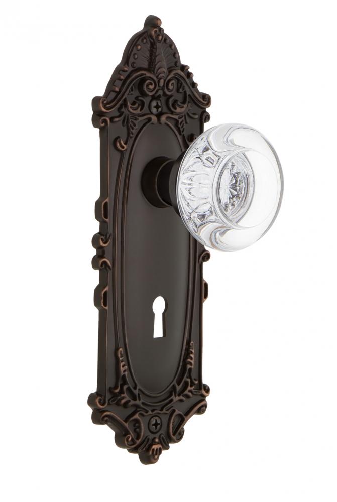 Nostalgic Warehouse Victorian Plate with Keyhole Single Dummy Round Clear Crystal Glass Door Knob