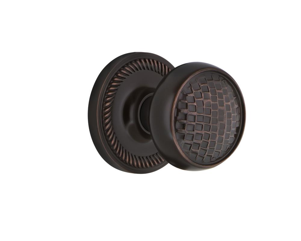 Nostalgic Warehouse Rope Rosette Double Dummy Craftsman Door Knob in Timeless Bronze