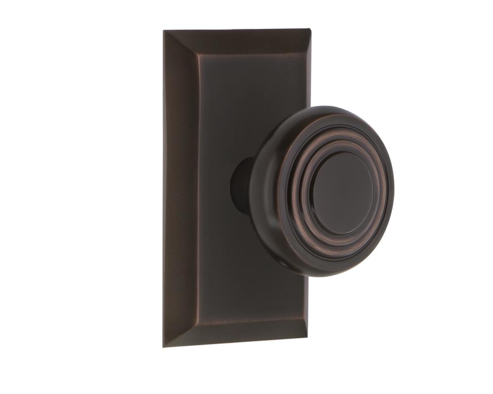 Nostalgic Warehouse Studio Plate Double Dummy Deco Door Knob in Timeless Bronze