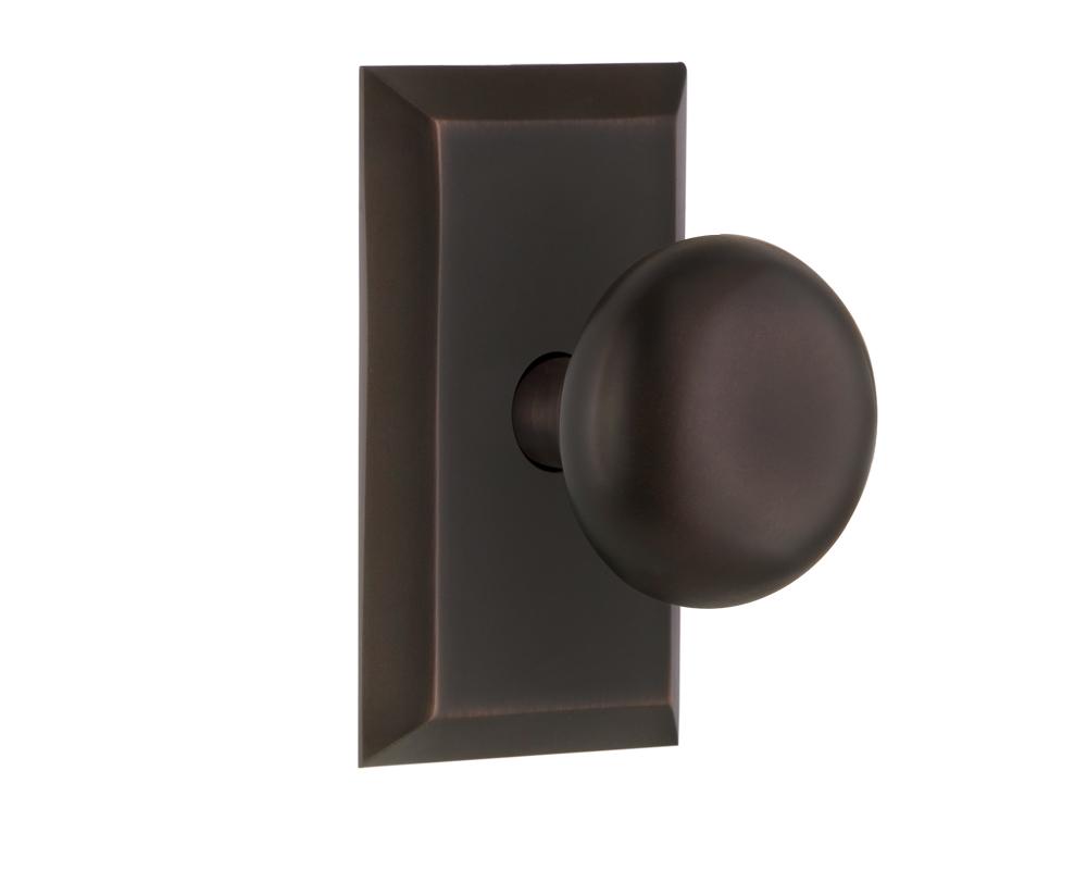 Nostalgic Warehouse Studio Plate Double Dummy New York Door Knob in Timeless Bronze