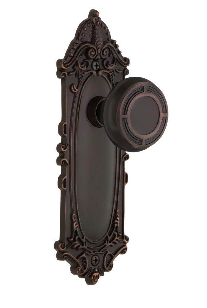 Nostalgic Warehouse Victorian Plate Double Dummy Mission Door Knob in Timeless Bronze
