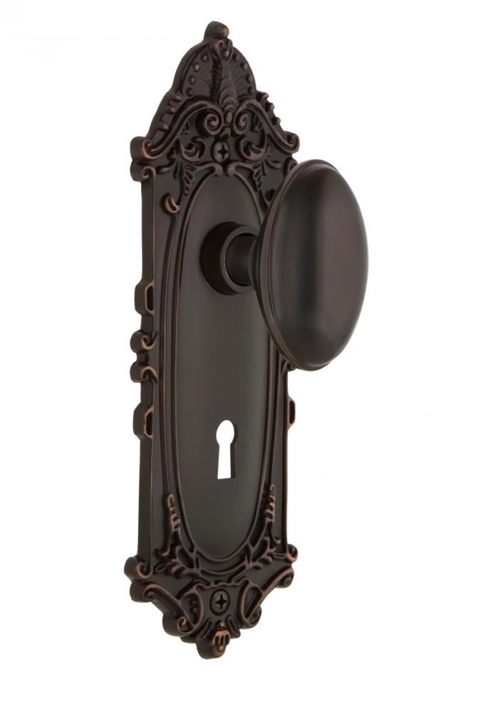 Nostalgic Warehouse Victorian Plate Interior Mortise Homestead Door Knob in Timeless Bronze