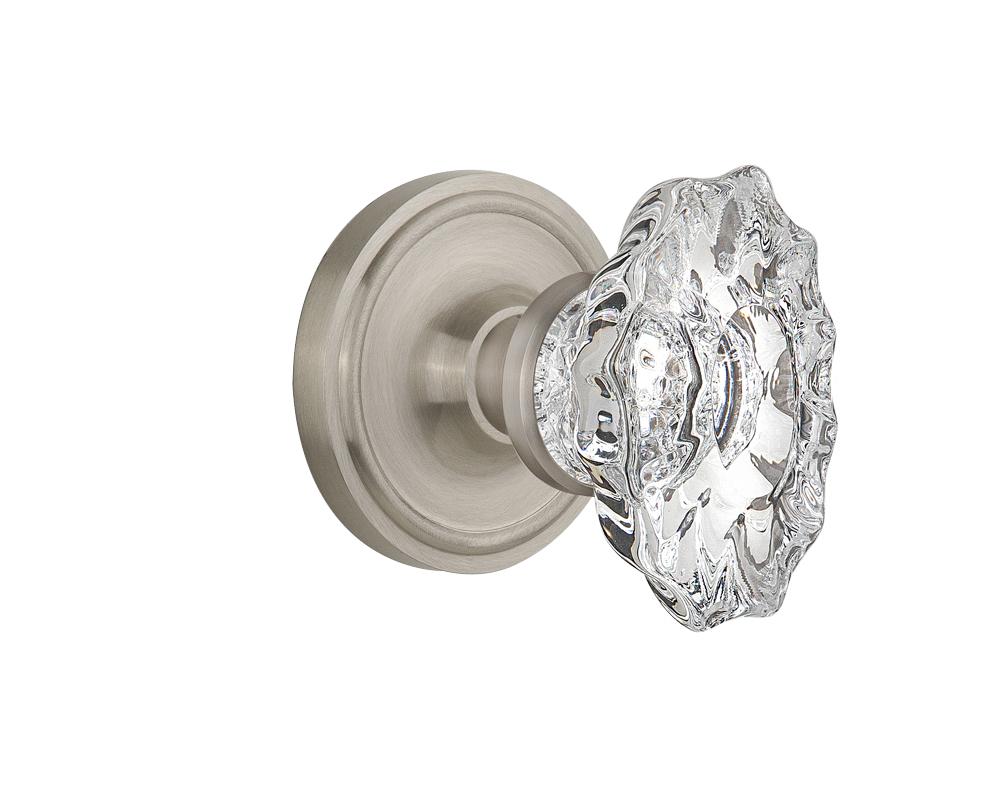 Nostalgic Warehouse Classic Rosette Passage Chateau Door Knob in Satin Nickel