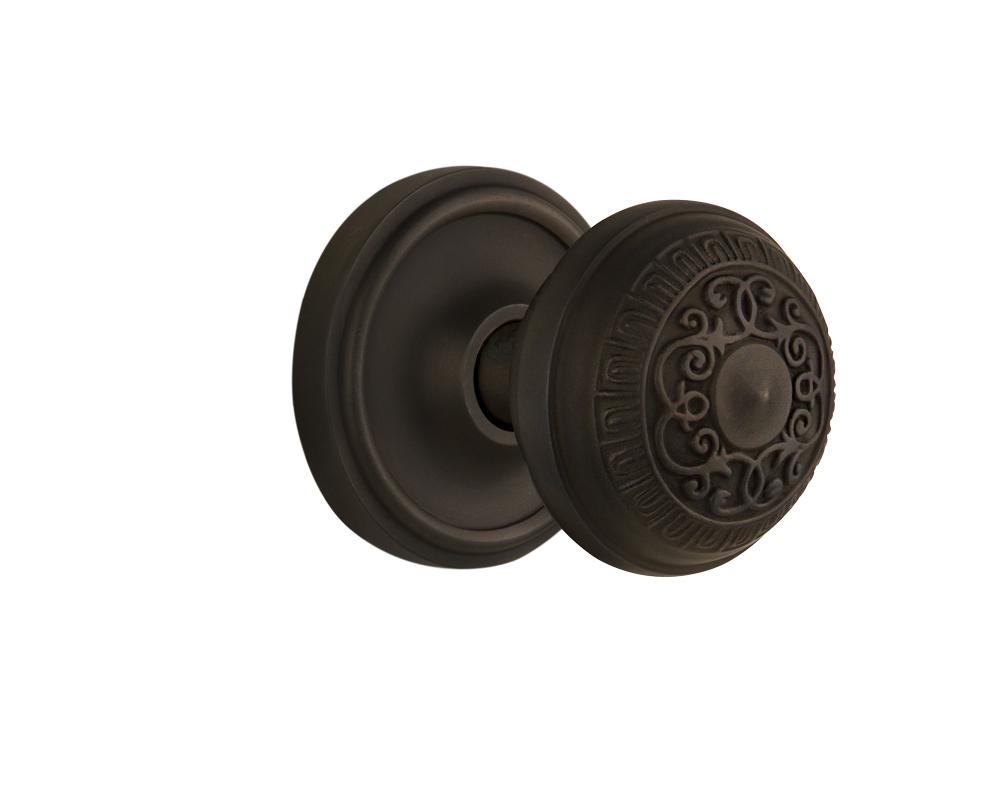 Nostalgic Warehouse Classic Rosette Passage Egg & Dart Door Knob in Oil-Rubbed Bronze