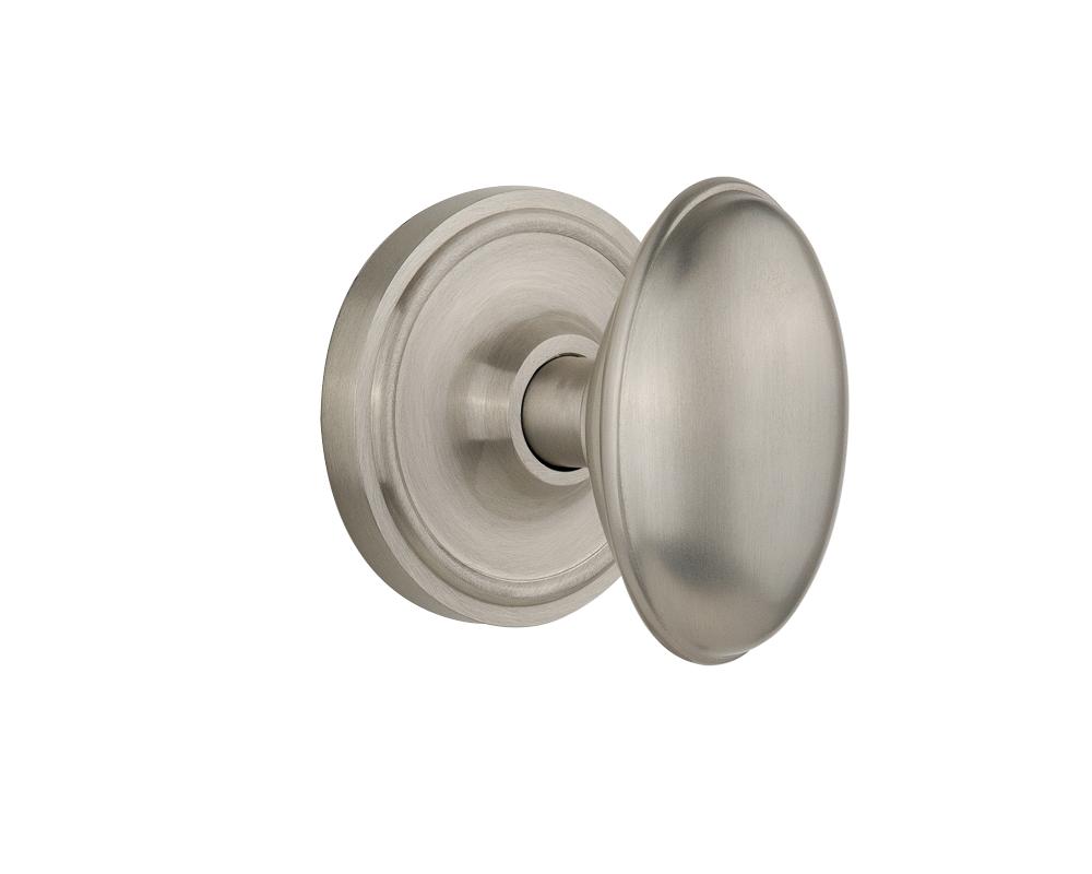 Nostalgic Warehouse Classic Rosette Passage Homestead Door Knob in Satin Nickel