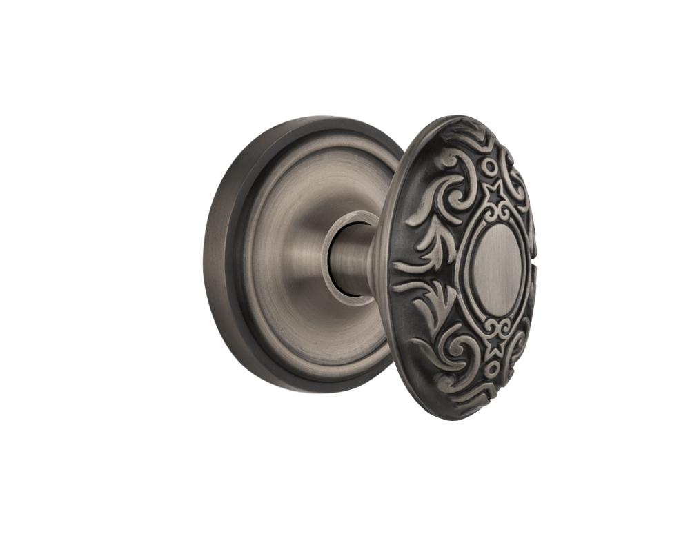 Nostalgic Warehouse Classic Rosette Passage Victorian Door Knob in Antique Pewter