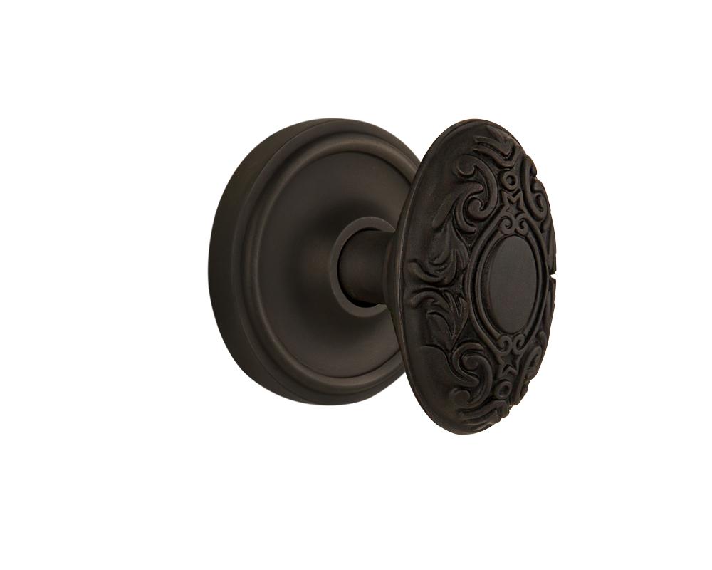 Nostalgic Warehouse Classic Rosette Passage Victorian Door Knob in Oil-Rubbed Bronze