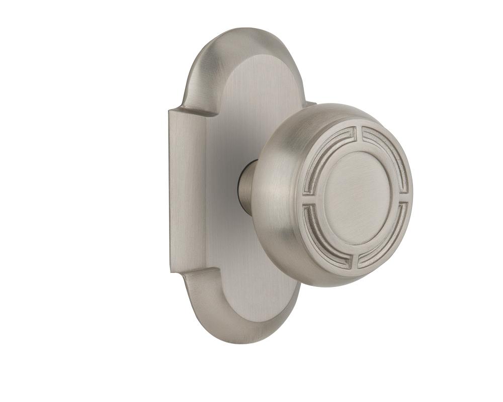 Nostalgic Warehouse Cottage Plate Passage Mission Door Knob in Satin Nickel