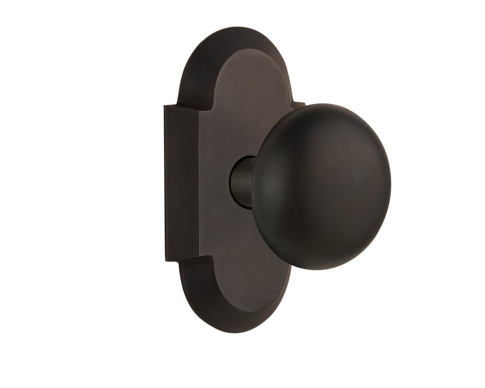 Nostalgic Warehouse Cottage Plate Passage New York Door Knob in Oil-Rubbed Bronze