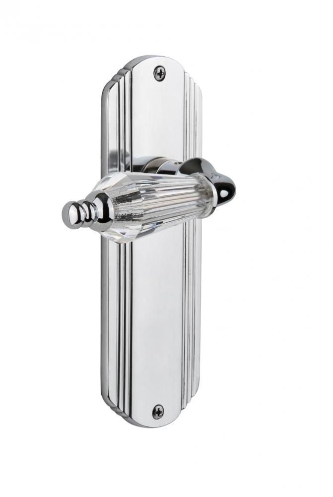 Nostalgic Warehouse Deco Plate Passage Parlor Lever in Bright Chrome