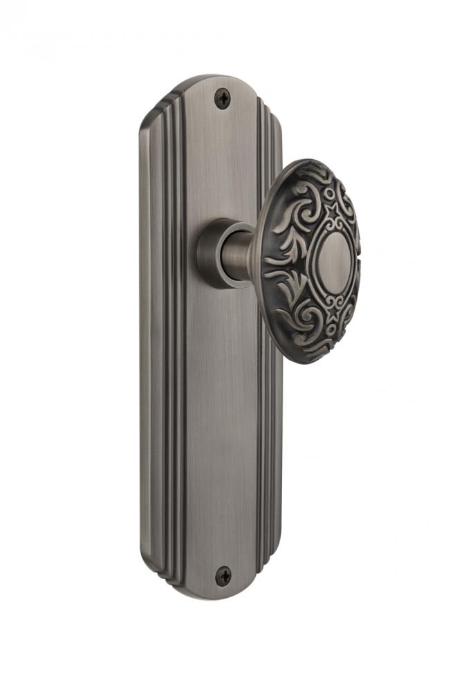 Nostalgic Warehouse Deco Plate Passage Victorian Door Knob in Antique Pewter