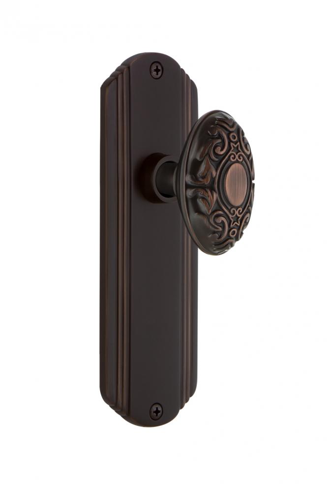 Nostalgic Warehouse Deco Plate Passage Victorian Door Knob in Timeless Bronze