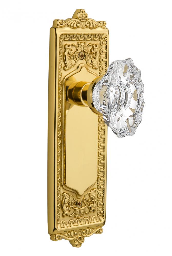 Nostalgic Warehouse Egg & Dart Plate Passage Chateau Door Knob in Unlacquered Brass
