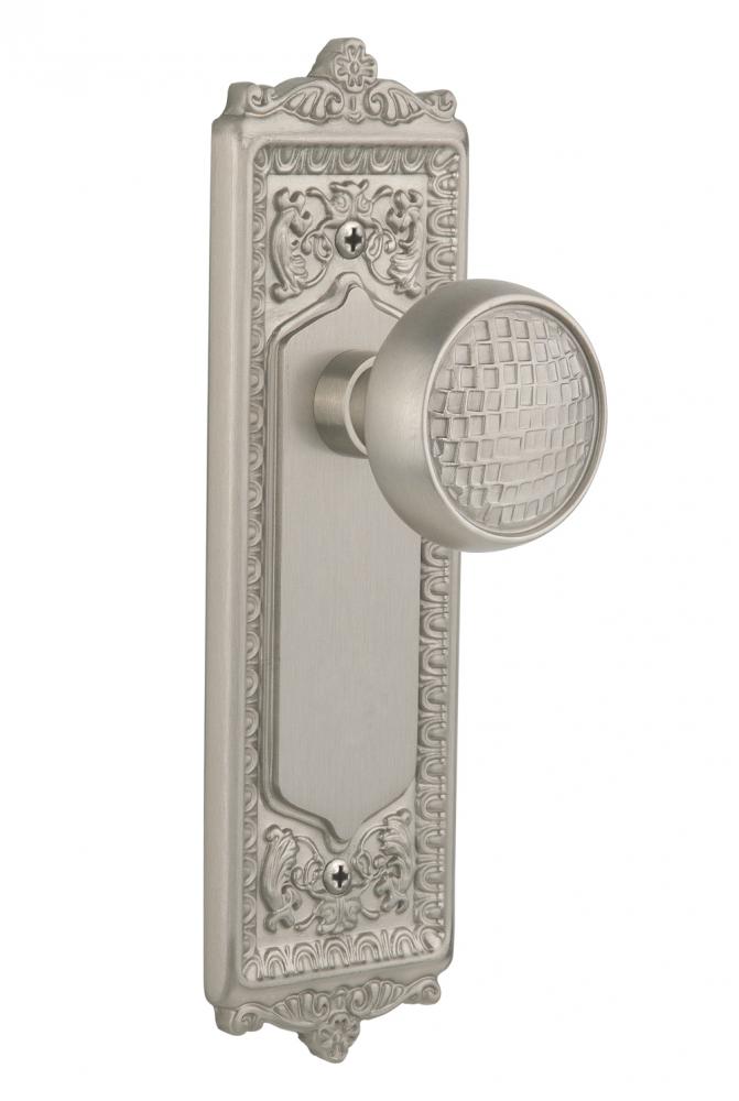 Nostalgic Warehouse Egg & Dart Plate Passage Craftsman Door Knob in Satin Nickel