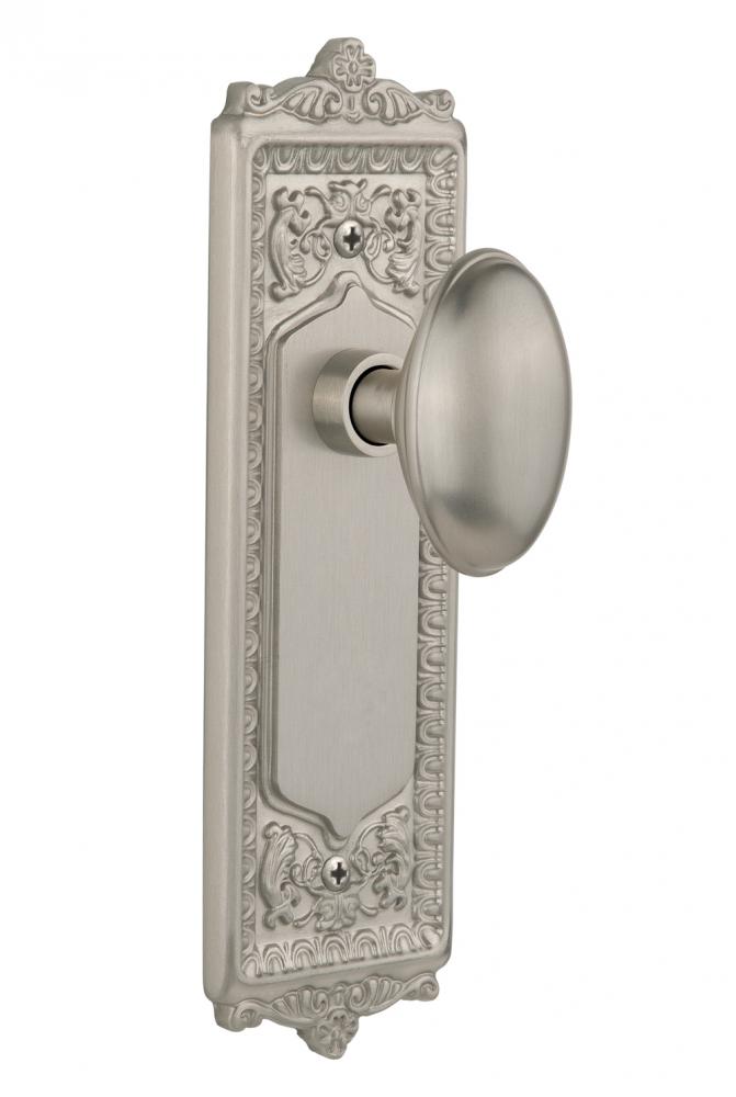 Nostalgic Warehouse Egg & Dart Plate Passage Homestead Door Knob in Satin Nickel