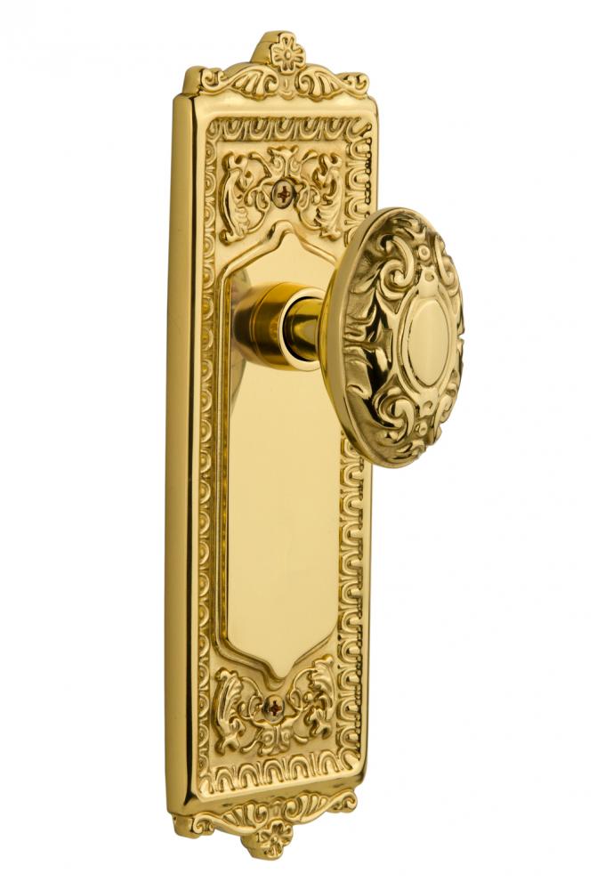 Nostalgic Warehouse Egg & Dart Plate Passage Victorian Door Knob in Unlacquered Brass