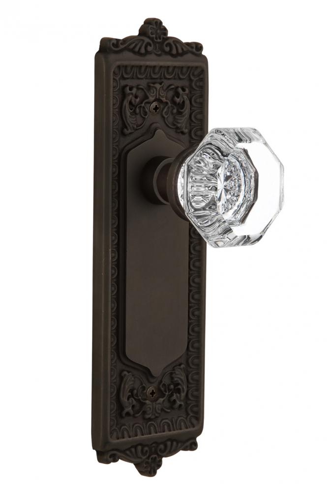 Nostalgic Warehouse Egg & Dart Plate Passage Waldorf Door Knob in Oil-Rubbed Bronze