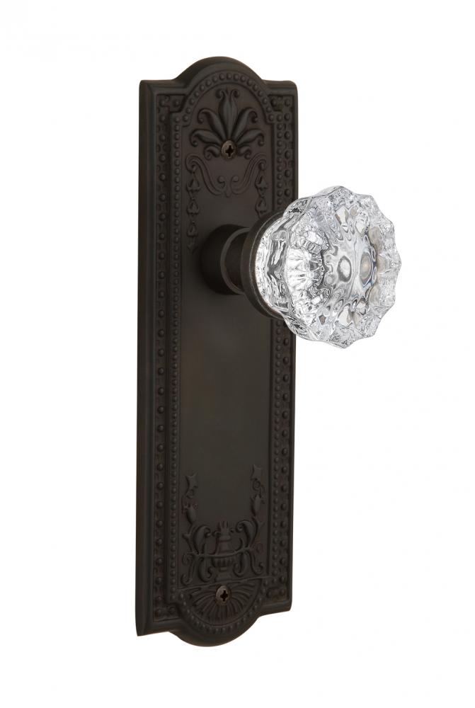 Nostalgic Warehouse Meadows Plate Passage Crystal Glass Door Knob in Oil-Rubbed Bronze