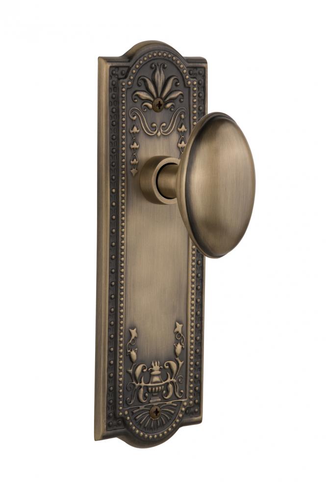 Nostalgic Warehouse Meadows Plate Passage Homestead Door Knob in Antique Brass