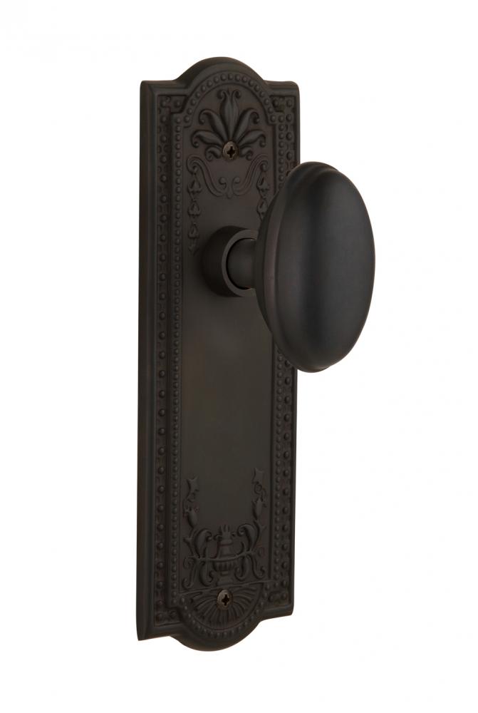 Nostalgic Warehouse Meadows Plate Passage Homestead Door Knob in Oil-Rubbed Bronze