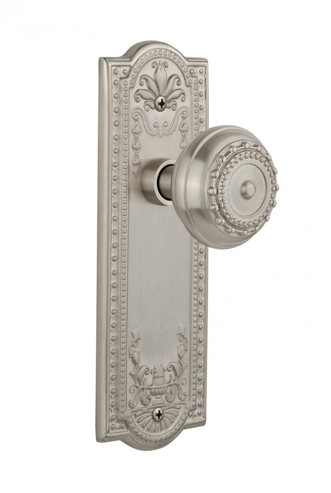 Nostalgic Warehouse Meadows Plate Passage Meadows Door Knob in Satin Nickel