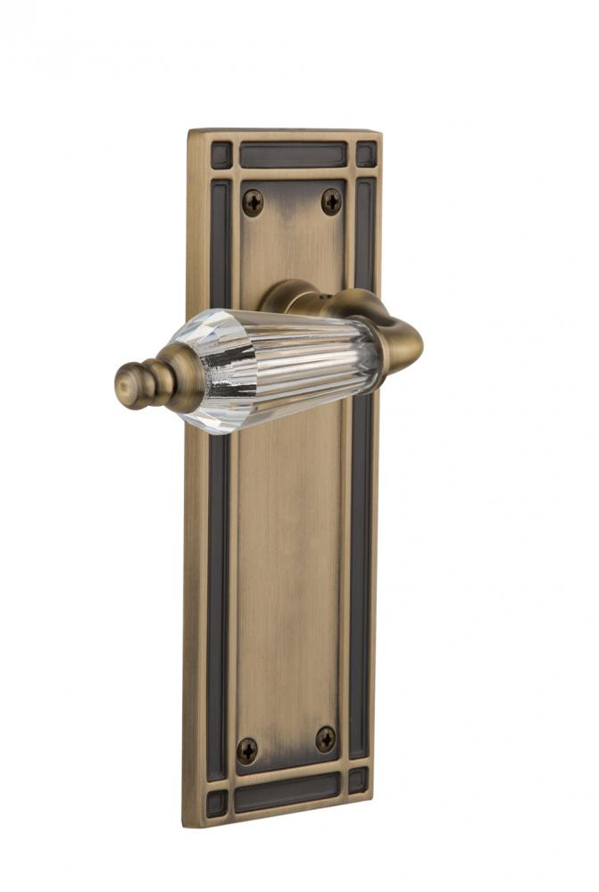 Nostalgic Warehouse Mission Plate Passage Parlor Lever in Antique Brass